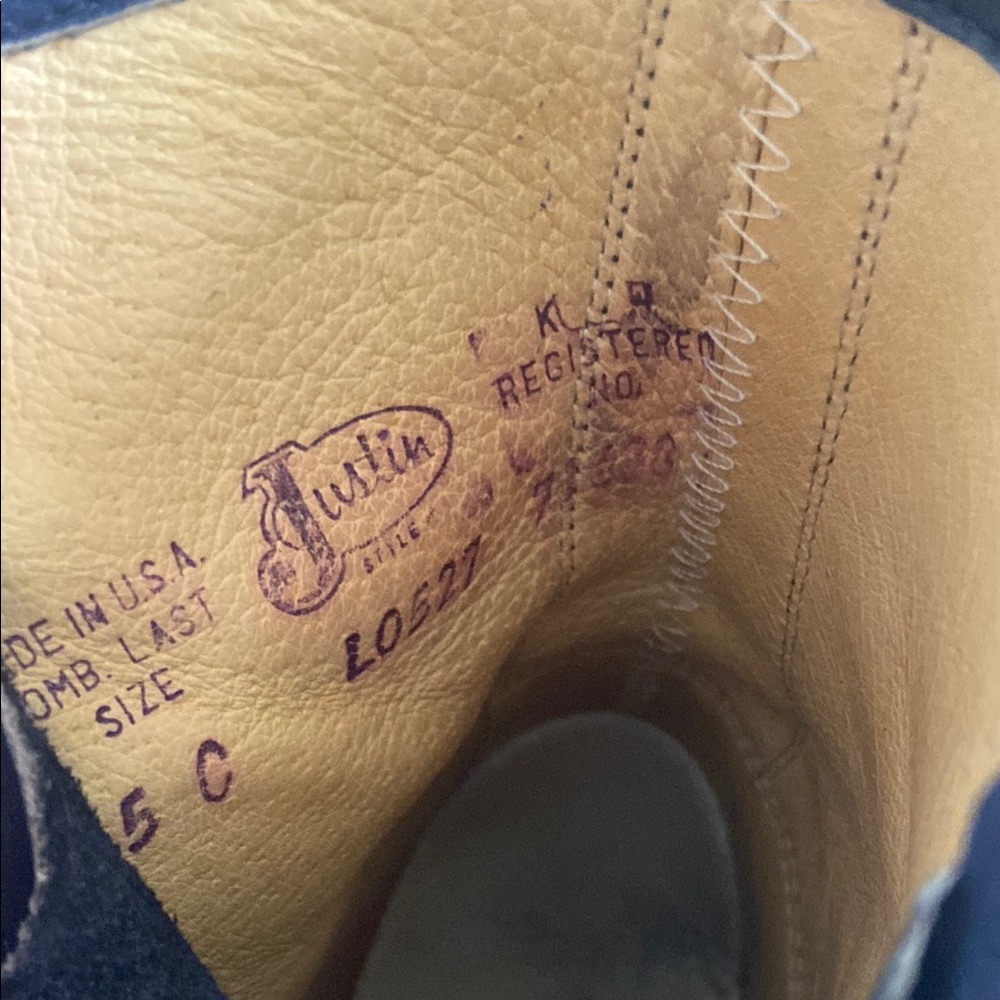 Vintage Justin Roper Cowboy Boots | Women's Navy - Picture 6 of 8